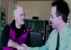 NDP Leader Jack Layton shaking hands with Marc Emery in 2003.